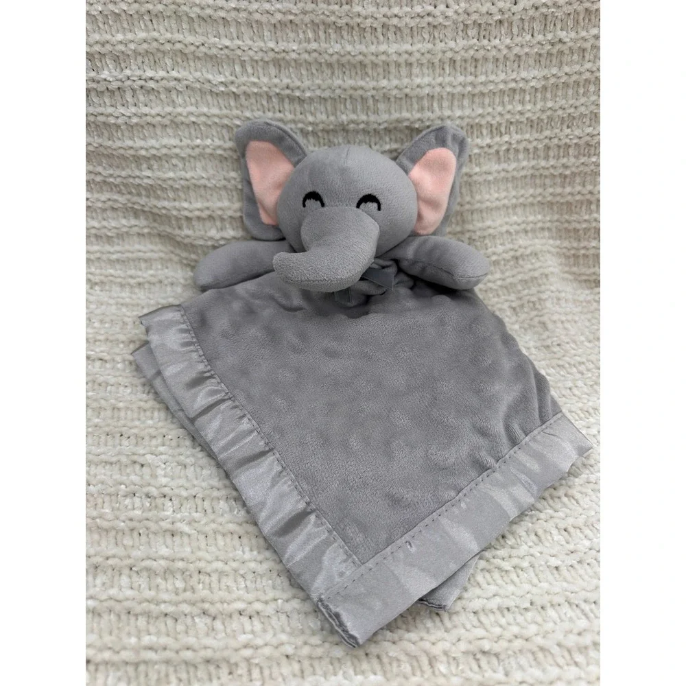 Pro Goleem Elephant Lovey Security Blanket 16x16 Gray Plush Stuffed Animal Toy‎